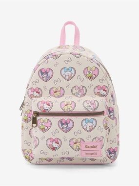 New Loungefly Hello Kitty And Friends Bestie Hearts Mini Backpack